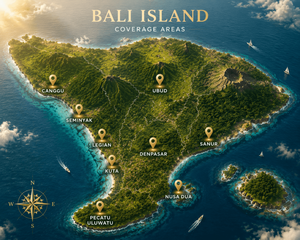 South Bali coverage area map | Putubalispahomecare